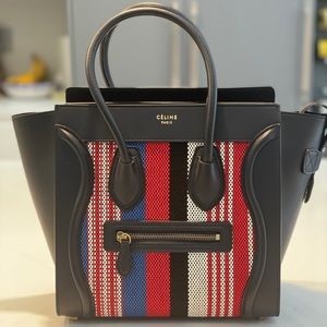 Celine blue leather mini luggage tote NEVER WORN